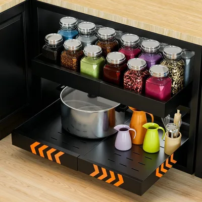 Ausziehbare Schrankorganizer, 2 Stück, 32-53 cm verstellbar