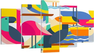 Produktbild von Bild auf Leinwand - Leinwandbild - Vogel Abstraktion - 160x85cm - Wand Bild - Wanddeko - Wandbilder - Leinwanddruck - Bilder - Kunstdruck - Wanddekoration - Leinwand bilder - Wandkunst - EA160x85-3747