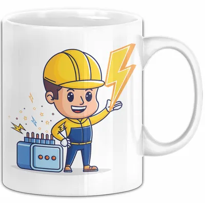 Produktbild von Elektriker Tasse Geschenk Lustige Geschenkidee Spruch Für Elektro Profis (Weiß)