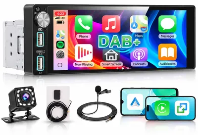 Image de Autoradio DAB 1 DIN de 6,86 pouces avec CarPlay et Android Auto sans fil
