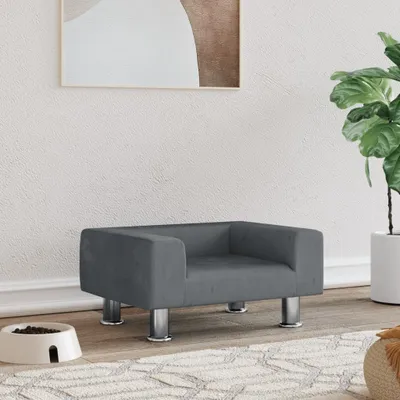 Produktbild von The Living Store Hundebett Dunkelgrau 50x40x26,5 cm Samt