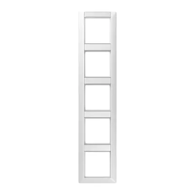 Produktbild von Jung AS585NAWW Rahmen mit Schriftfeld 12 x 55,5 mm und 13 x 55,5 mm für senkrechte Kombinationen