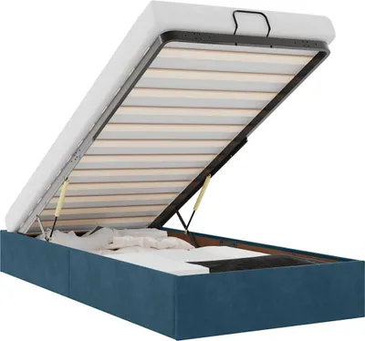 Obrázok produktu pre vidaXL Osmanská posteľ bez matraca tmavomodrá 90x200 cm zamat
