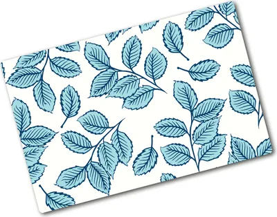 Produktbild von Tulup Glas Herdabdeckplatte - 80x52 cm - Glaskeramikkochfeld-Abdeckung Spritzschutz Glasabdeckplatte - Einteilig - Blumen & Pflanzen - Blätter - Blau