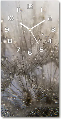 Produktbild von Wanduhr aus Glas – 30x60 cm - Glasbild - Glasuhr - Gehärtetes Glas -Löwenzahnsamen