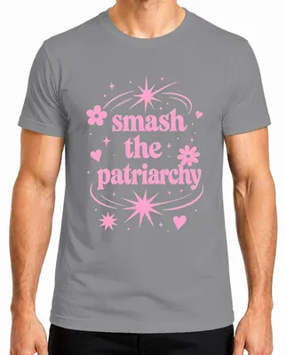 Obrázek produktu pro Tričko "Smash The Patriarchy", feministické, s nápisem "Feminismus", šedé, velikost M