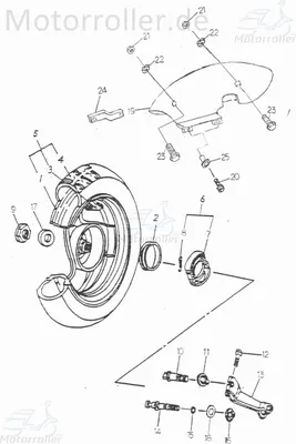 Produktbild von Adly RT 50 Road Trace Felge hinten 50ccm 2Takt K42801-116-000 Motorroller.de 10Zoll silber Hinterrad-Felge Hinterradfelge Hinter-Rad Heck-Rad Motorrad