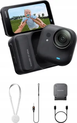 Produktbild von Insta360 GO Ultra Kamera, 4K, FlowState-Technologie, Akku für 200 Minuten, Schwarz, Standard-Bundle