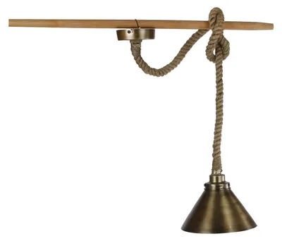 Image de lampe à suspendre ronde avec corde 25x25x15 cm métal