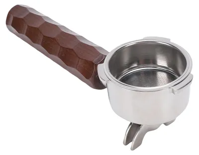 Obrázok produktu pre Inovra – Portafilter 51 mm – Nerezová oceľová sitko – 3 otvory – Rukoväť z orechového dreva – Profesionálna príprava kávy – Odolné a elegantné – Kávové sitko