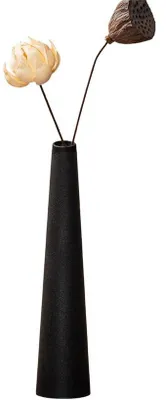Produktbild von Kleine schwarze Keramikvase für Einzelschnitte, Deko