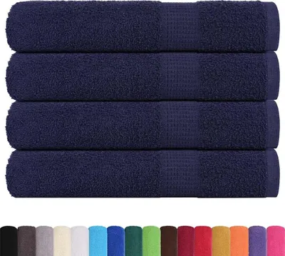 Produktbild von vidaXL Handtücher FROGN 4 Stk. Marineblau 100x200 cm 360 g/m²