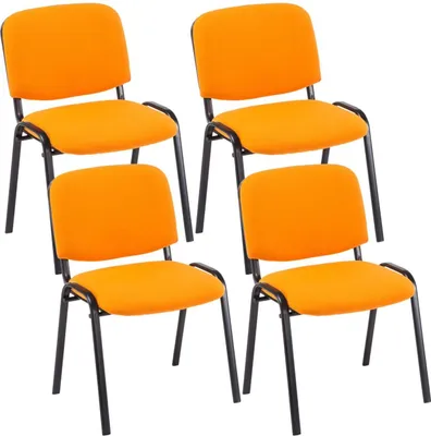 Produktbild von 4er Set Besucherstuhl Ken Stoff orange