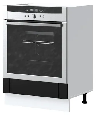 Produktbild von Küchenschrank Ofenschrank Lucca, schwarzes Holzwerkstoff