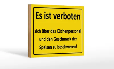 Produktbild von Holzschild Spruch 18x12cm Verboten über Küchenpersonal