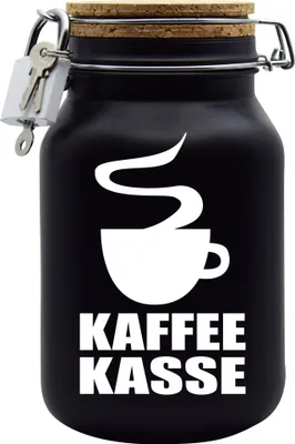 Produktbild von Spardose Geld Geschenk Ideen Kaffee Kasse Schwarz Größe XL 2 Liter