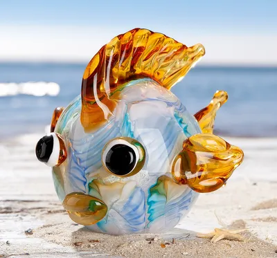 Produktbild von Gilde Glasart, Figur, Fisch, Body , Glas, braun, mehrfarbig, VE 1, L. 13 cm, B. 14 cm, H. 14 cm Höhe: 14.00 cm Breite: 14.00 cm Tiefe: 13.00cm 27395