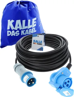 Produktbild von KALLE DAS KABEL Verlängerungskabel CEE-Stecker-Winkelkupplung 230V 16A IP44 3G 2,5 mm² 20 Meter Stromkabel Verlängerung Campingkabel