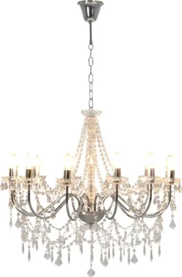 Immagine prodotto di vidaXL Lampadario con perle argento 12 prese E14