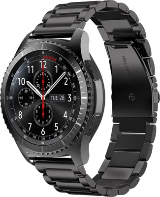 Produktbild von Armband 20mm für Samsung Galaxy Watch 42mm/S2 Classic/Sport/ Huawei Watch 2 Nokia Steel LG Watch Sport in Schwarz