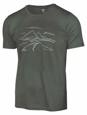 Produktbild von Ivanhoe T-Shirt UW Ceasar Mountain für Herren - 100% extra feine Wolle - Grün