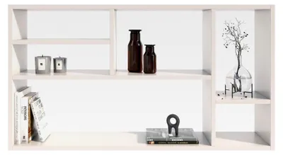 Produktbild von Wandregal Milano für Bücher und Dekorationen, Hängeregal für Ihr Zuhause (Weiß)
