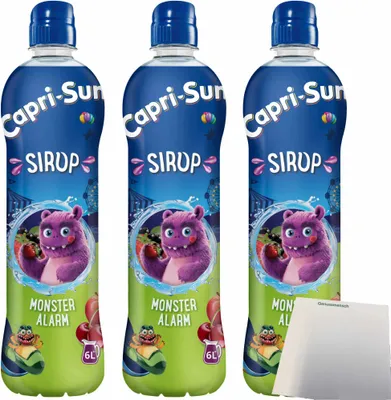 Produktbild von Capri Sun Sirup Monsteralarm 3er Pack (3x600ml Flasche) + usy Block