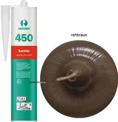 Produktbild von Ramsauer 450 Sanitär 1K Silikon Dichtstoff 310ml Kartusche rehbraun