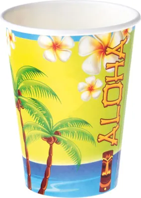 Produktbild von Hawaii-Trinkbecher Tischdeko 8 Stück bunt 250ml - Einheitsgröße