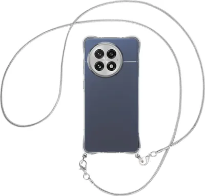 Produktbild von Handykette Backcover-Schutzhülle mit Band (Metall silberfarben) für OnePlus ACE5 5G - silberfarbene Snake-Kette