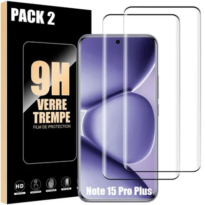 Image de 2x Verre Trempé 3D pour Xiaomi Redmi Note 15 Pro Plus 5G, Anti-Rayures Antichoc avec Bord Noir