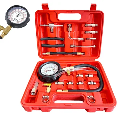 Productafbeelding van Brandstofdrukmeter, 0-140 psi/10 bar, manometer, tester, diagnosegereedschap voor auto en vrachtwagen