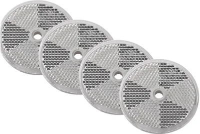 Produktbild von 4-teiliger weißer Rundreflektor-Set für Anhänger 60mm
