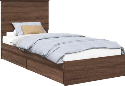 Obrázok produktu pre vidaXL Úložná posteľ hnedý dubový vzhľad 75 x 190 cm materiál na báze dreva