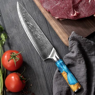 Produktbild von HA-14028 Damastküchenmesser - Türkis für Ihre Küche KP14028