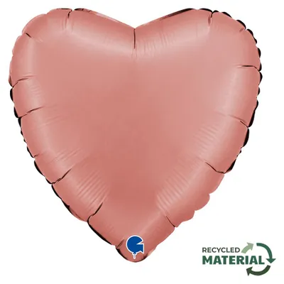 Produktbild von Satin-Folienballon Herz, Roségold, 46 cm, Grabo