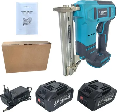 Obrázek produktu pro Akumulátorová hřebíkovačka Drillpro F30G 21V 800W pro hřebíky F10, F15, F20, F25, F30 profesionální nástroj pro práci se dřevem, bez baterie