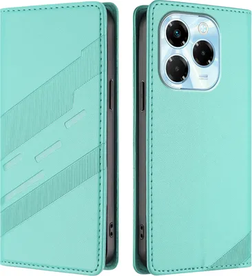 Produktbild von Hülle für Infinix Note 40X 5G, Kunstleder Brieftaschen Handyhülle mit Kartenfach und Standfunktion Türkis