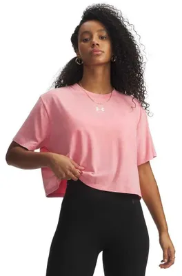 Produktbild von Under Armour Rival Boxy Wash Kurzarm-t-shirt Rosa S Frau Rosa S