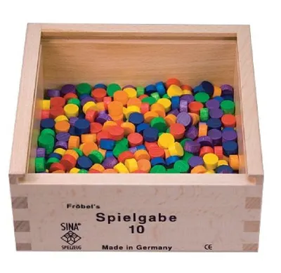 Obrázek produktu pro Dřevěná hračka Fröbel Gabe 10 teček 10mm DxŠxV 150x150x68mm NOVINKA
