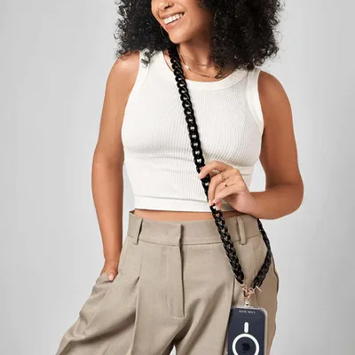 Produktbild von Case-Mate Telefon Crossbody Kette - Lanyard / Schulterkette für Telefon (Schwarz)