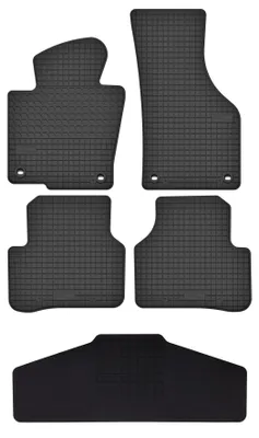 Productafbeelding van Rubberen automatten + tunnelmat voor Volkswagen Passat B7 2010-2014 (sedan/stationwagen) – 5-delig, zwart, op maat – Wielganizator SolidTread