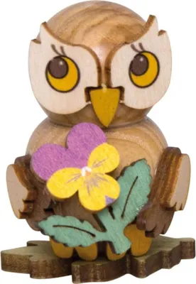 Produktbild von Eulenkind mit Blume (4cm) von Drechslerei Kuhnert