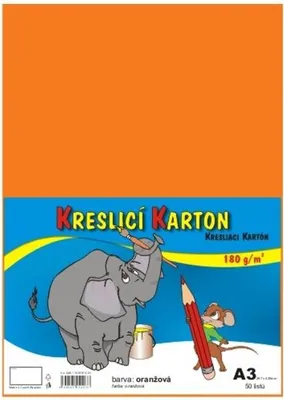 Produktbild von Karton kreslící A3, 180 g, oranžový, 50 ks