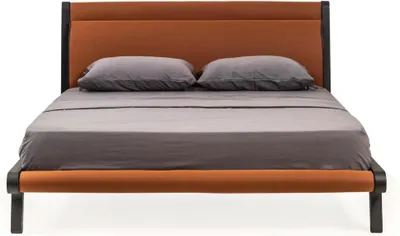 Produktbild von Doppelbett Bett Bettrahmen Orange Schlafzimmerbett Schlafzimmer Holz