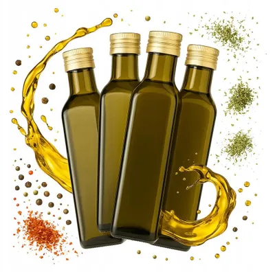 Obrázok produktu pre Sada sklenených fliaš MARASCA, 250 ml, olivovo zelená