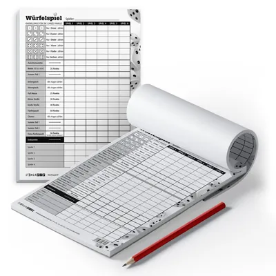 Produktbild von itenga Würfelspiel-Block DIN A5 50Blatt - 1 Block