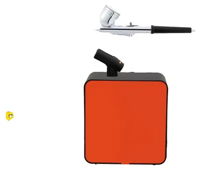 Image de Kit aérographe, pistolet aérographe à double action, buse de 0,2 mm, buse de 0,5 mm, pression d'air réglable, mini-compresseur portable