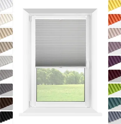 Produktbild von Mardom | Plissee Ohne Bohren - 105 x 120 cm - Hellgrau - Klemmfix - Verdunkelnd - mit Thermofunktion - Sichtschutz - Plissee Fenster