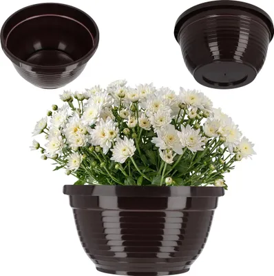 Produktbild von Grabschale - Kunststoff Blumenschale - XL - Für Friedhof und Grabstein - Leicht und wetterfest - Schwarz